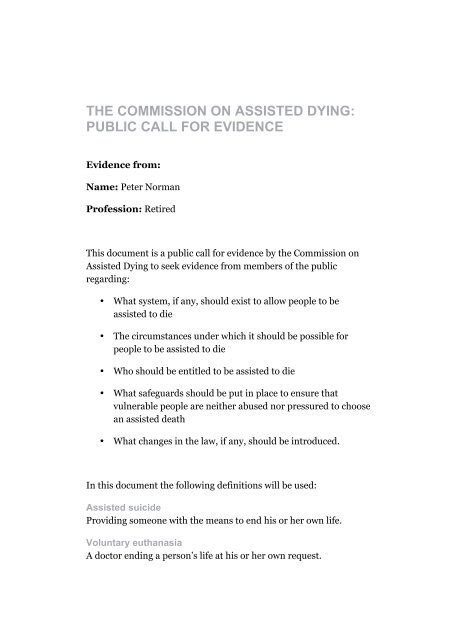 commission on assisted dying